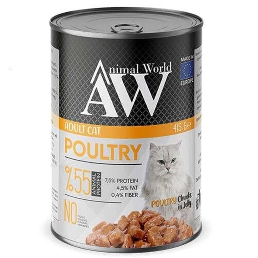 Animal World Kümes Hayvanlı Yetişkin Kedi Konservesi 415 Gr