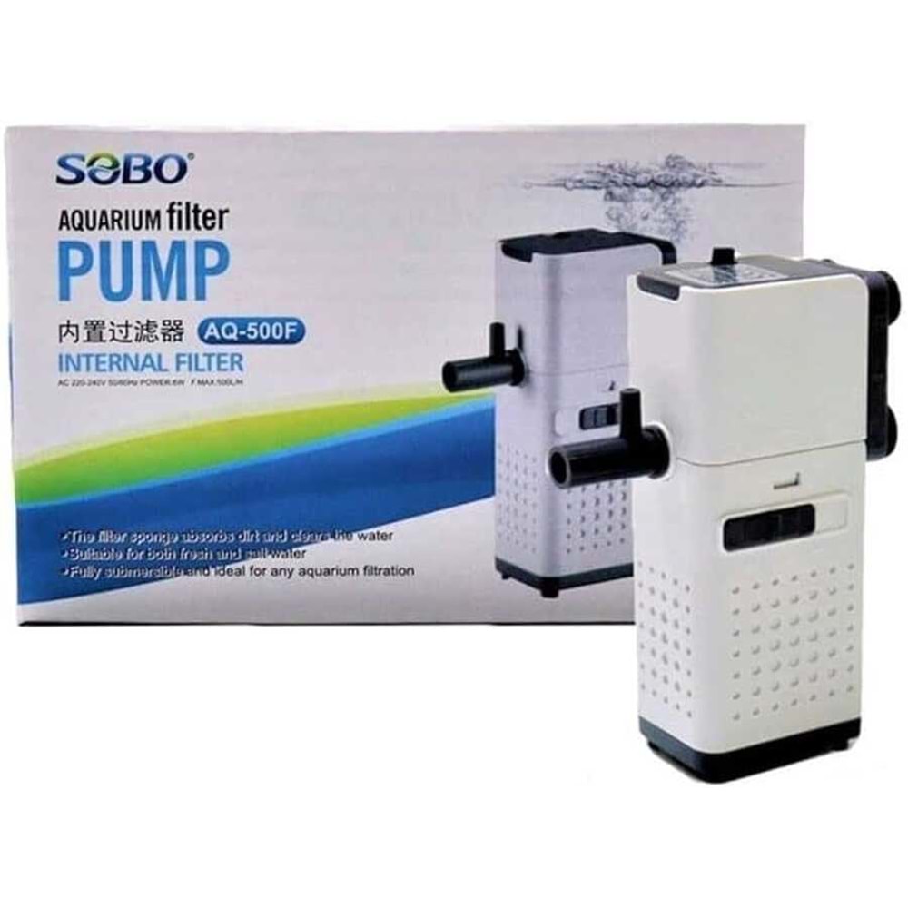 Sobo AQ-500F Yeni Nesil Akvaryumlar İçin İç Filtre 6w 500lt/S