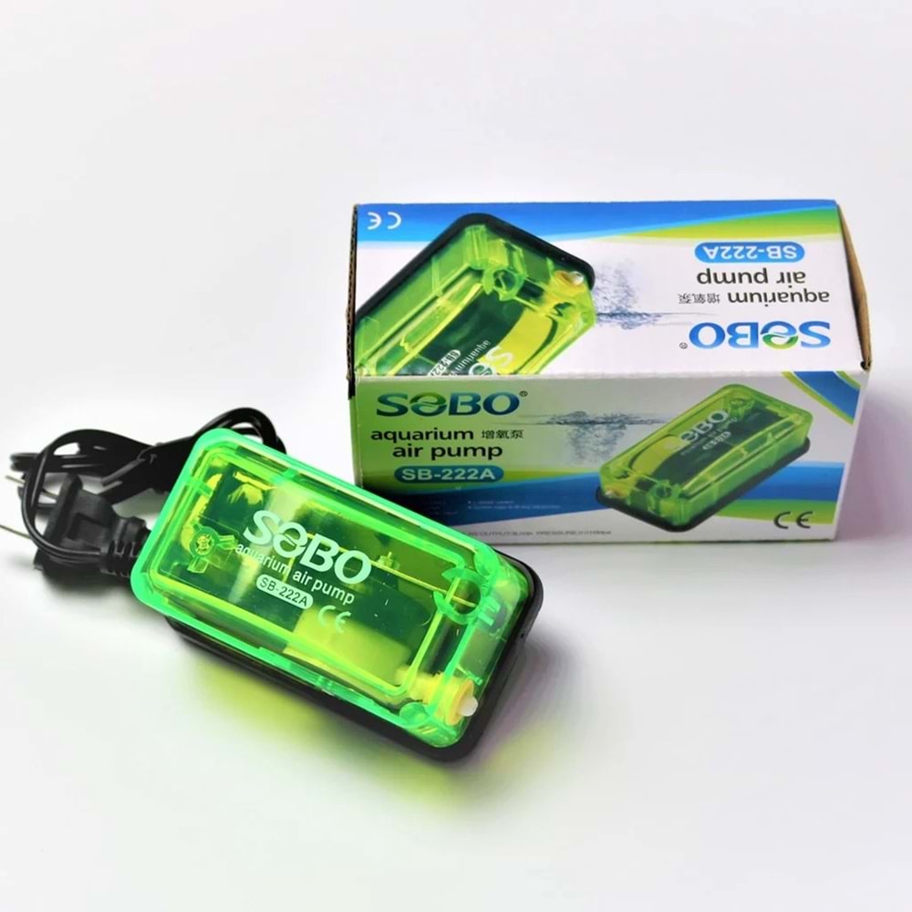 Sobo SB-222A Tek Çıkışlı Transparan Hava Motoru 3W 3 Lt/min