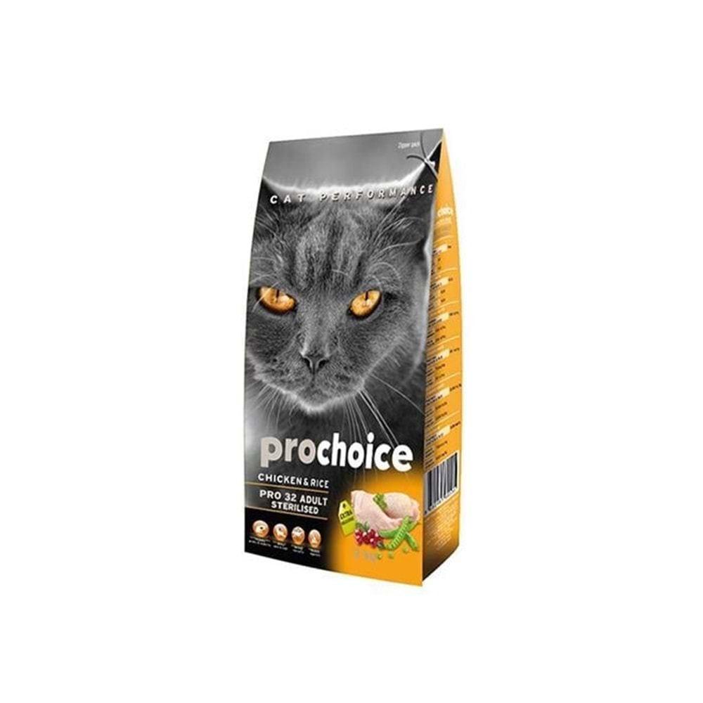 Prochoice Kısırlaştırılmış Tavuklu Pirinçli Yetişkin Kedi Maması 2 Kg