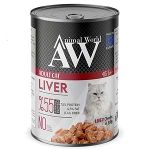 Animal World Ciğerli Yetişkin Kedi Konserve Maması 415 Gr