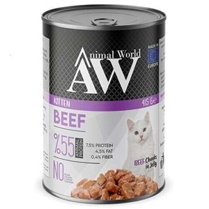 Animal World Biftek Etli Yavru Kedi Konserve Maması 415 Gr