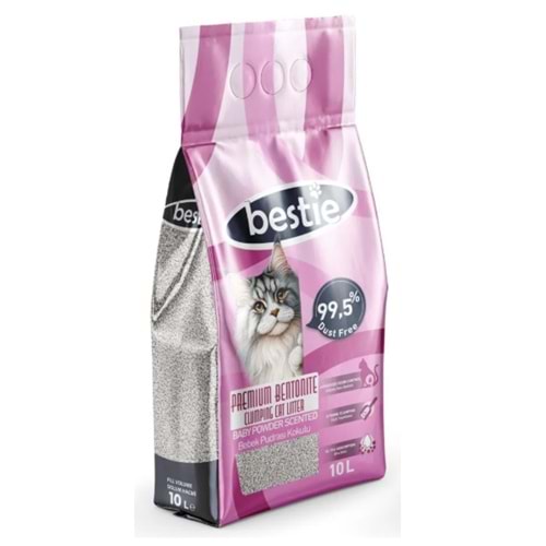 Bestie Bebek Pudrası Kokulu Topaklanan Kedi Kumu 10 Lt